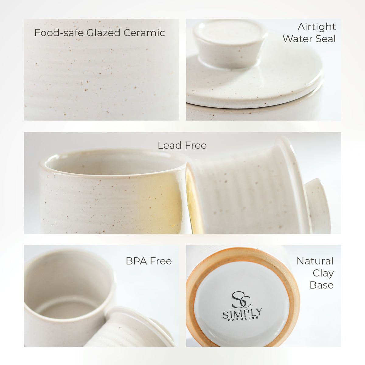 Farmhouse-Style French Butter Crock – Keeps Butter Soft & Spreadable