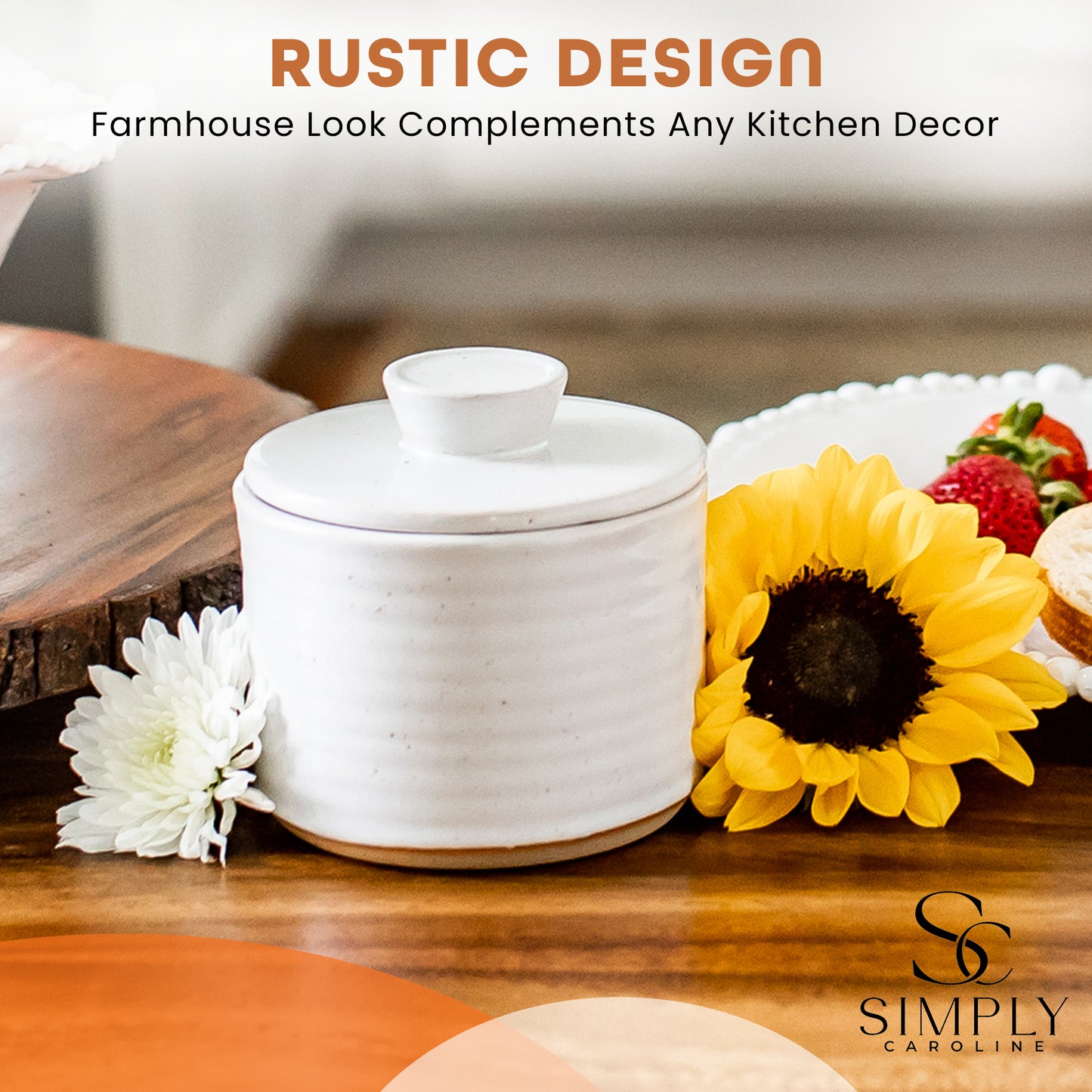 Farmhouse-Style French Butter Crock – Keeps Butter Soft & Spreadable